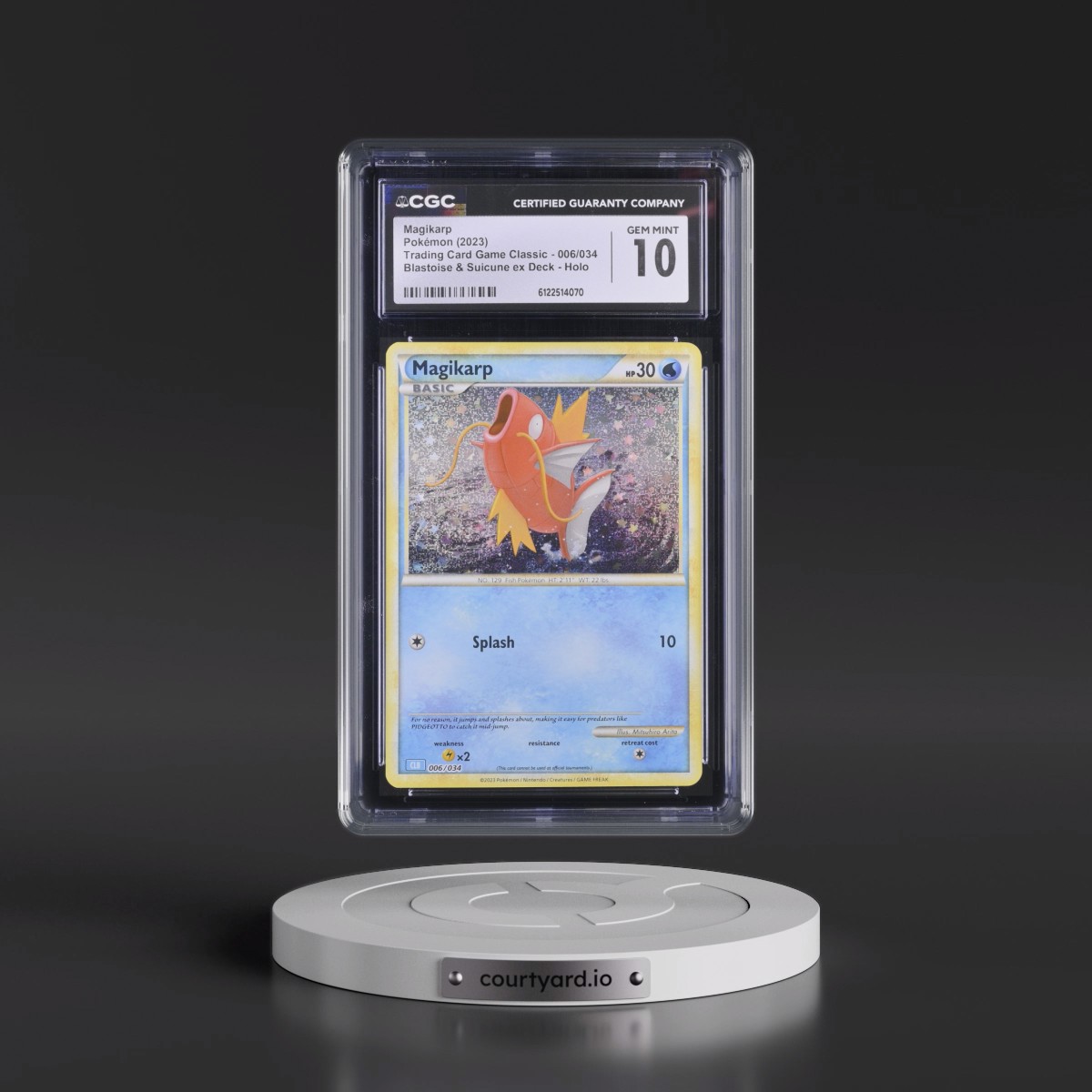 2023 Trading Card Game Classic - CLV, CLC, CLB #006/034 Magikarp - Blastoise & Suicune ex Deck - CLB Holo (CGC 10 GEM MINT)