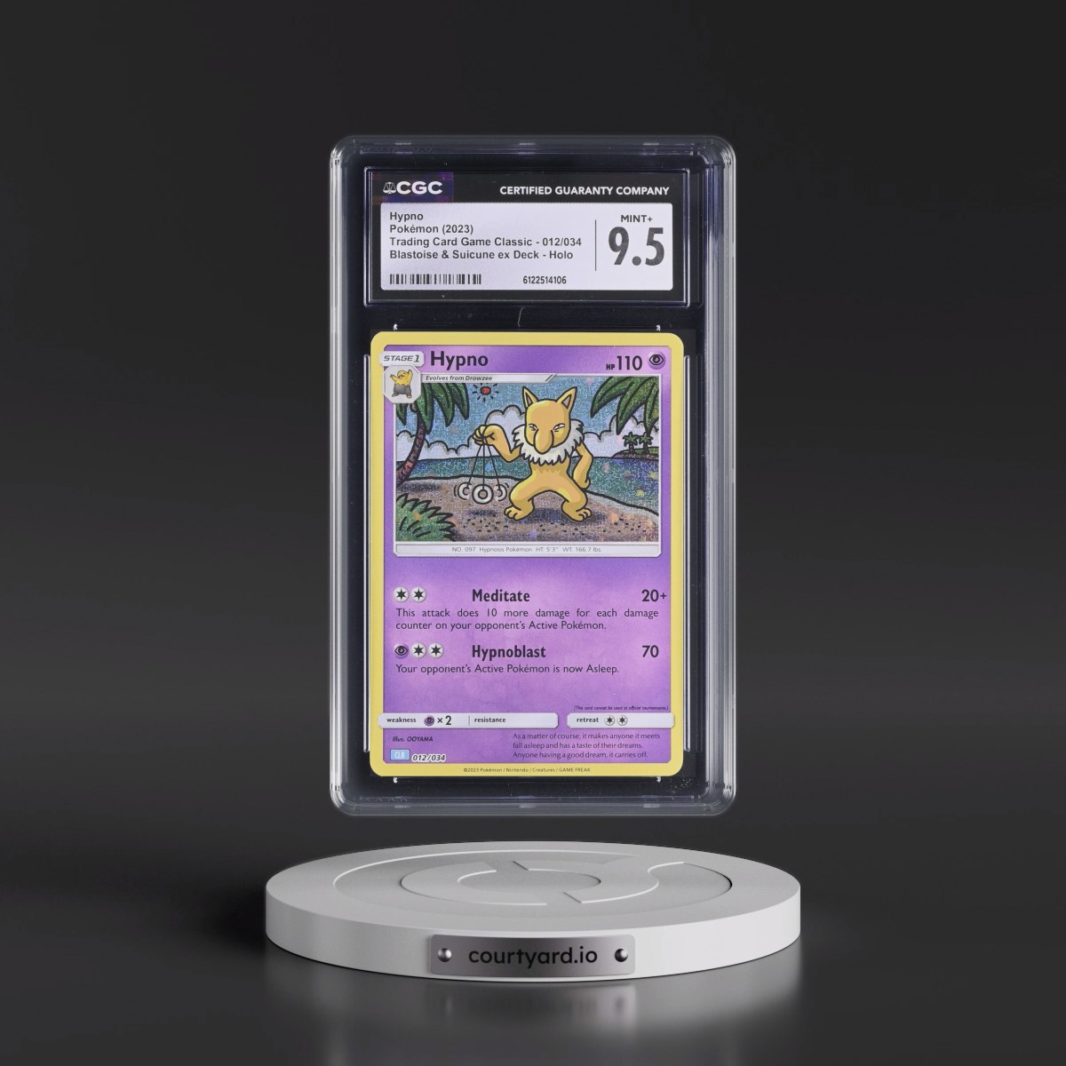 2023 Trading Card Game Classic - CLV, CLC, CLB #012/034 Hypno - Blastoise & Suicune ex Deck - CLB Holo (CGC 9.5 MINT+)