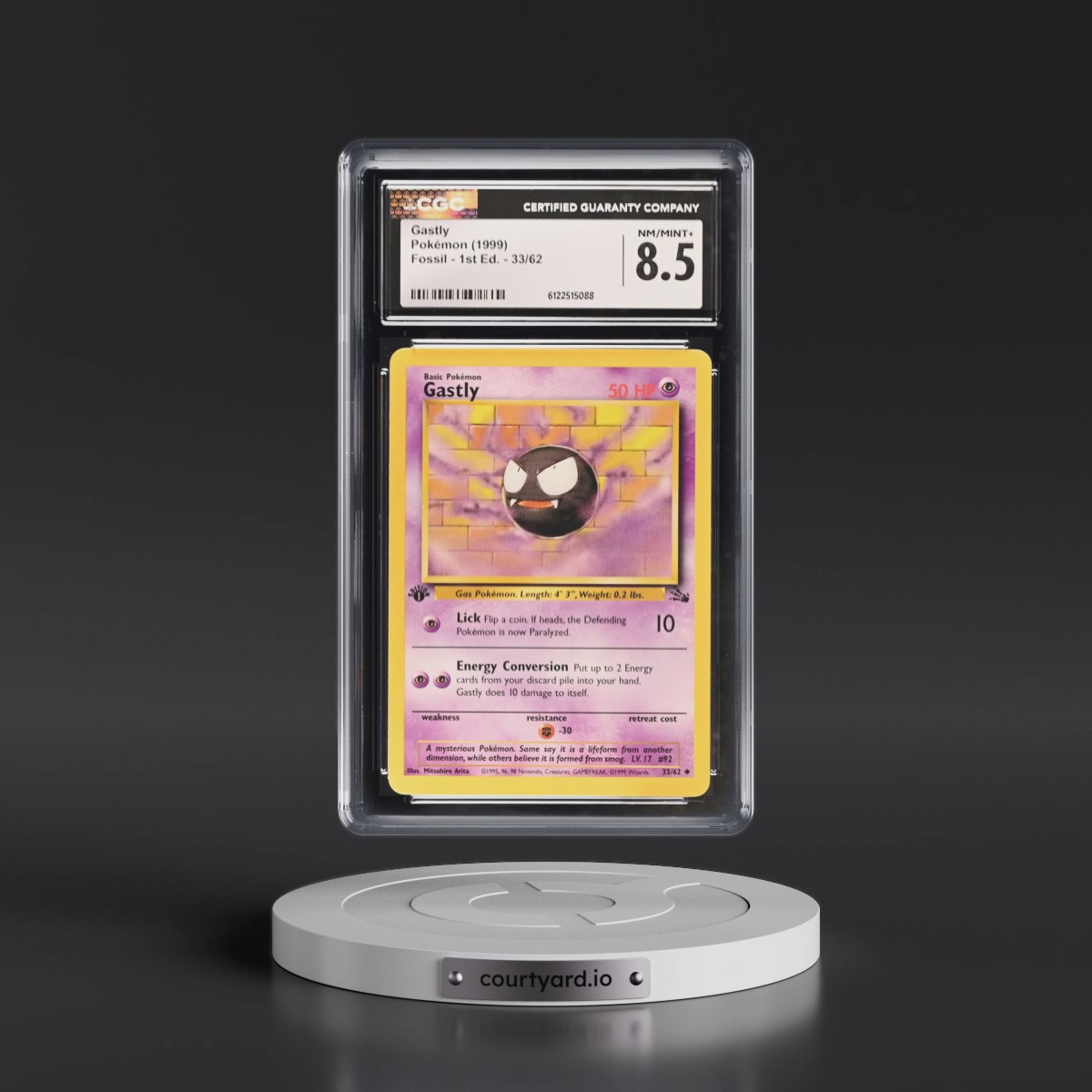 1999 Fossil #33/62 Gastly - 1st Edition 1st Edition (CGC 8.5 NM-MT+)