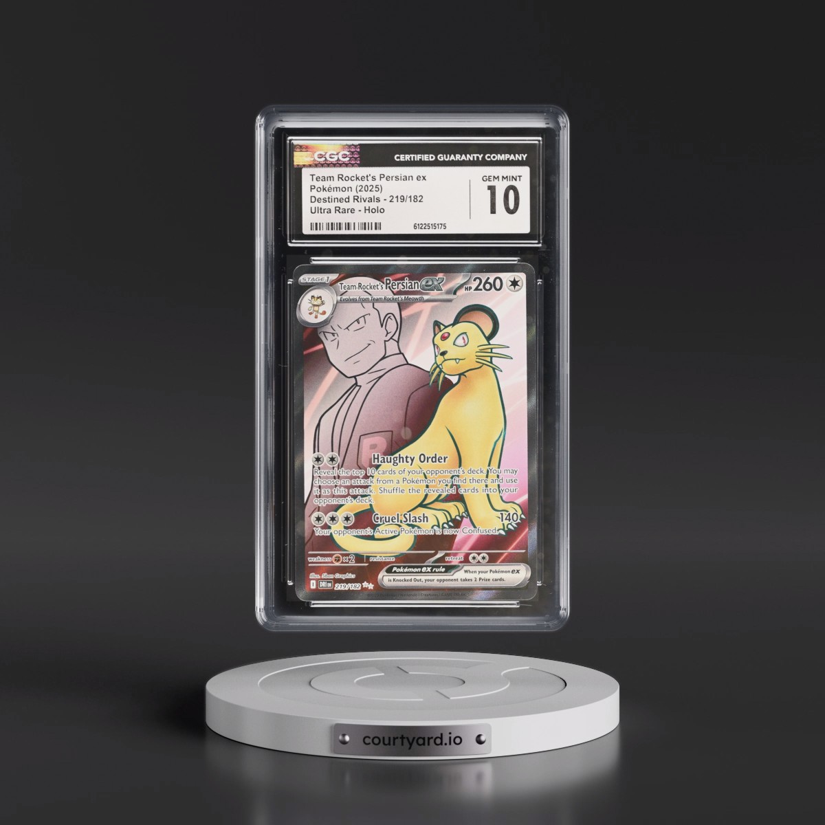 2025 Destined Rivals - DRI EN #219/182 Team Rocket's Persian ex - Ultra Rare Holo (CGC 10 GEM MINT)