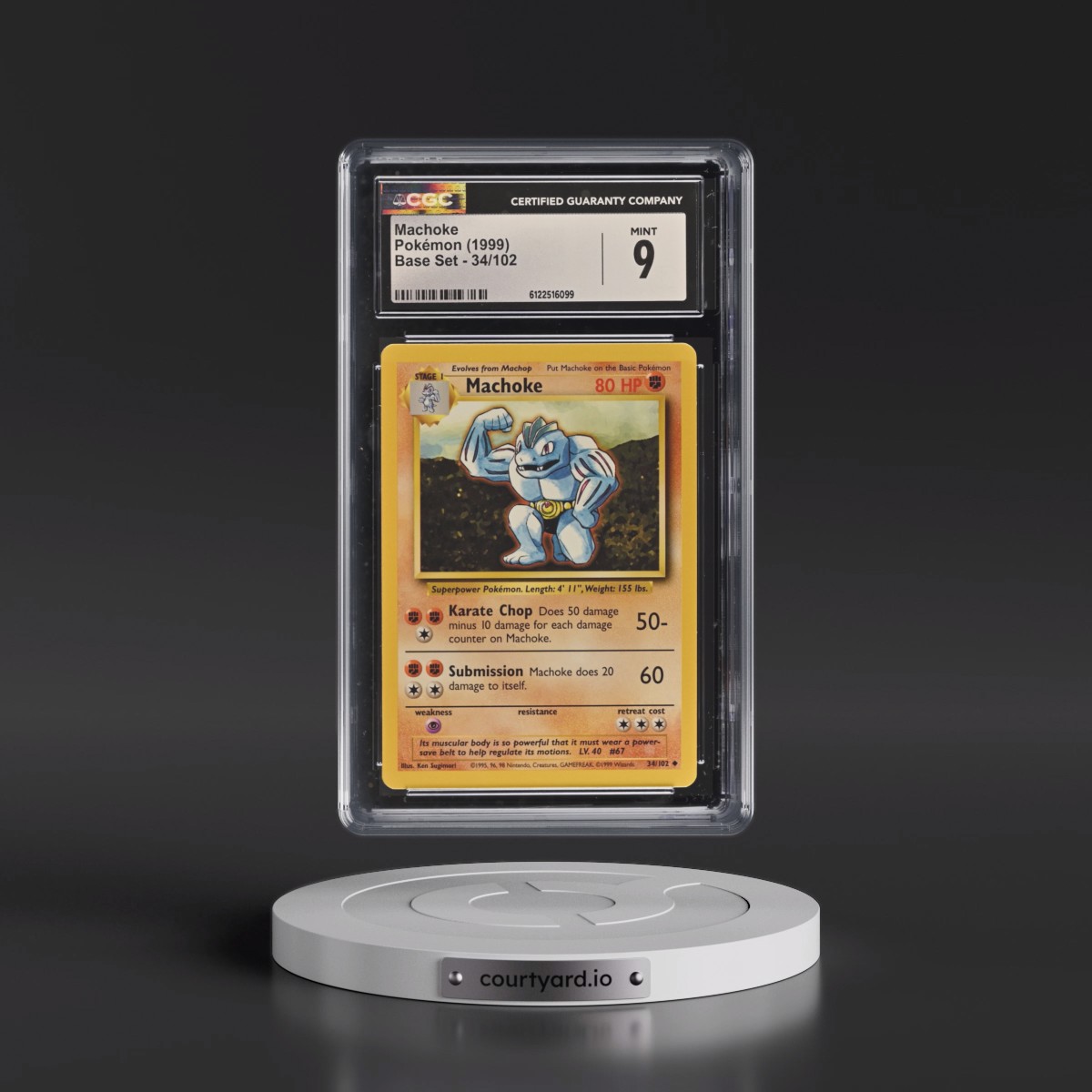 1999 Base Set #34/102 Machoke (CGC 9 MINT)