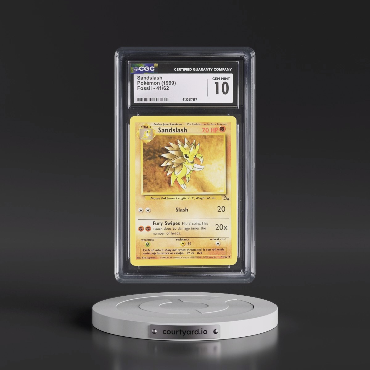 1999 Fossil #41/62 Sandslash (CGC 10 GEM MINT)