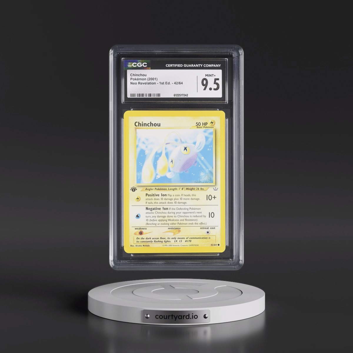 2001 Neo Revelation #42/64 Chinchou - 1st Edition (CGC 9.5 MINT+)