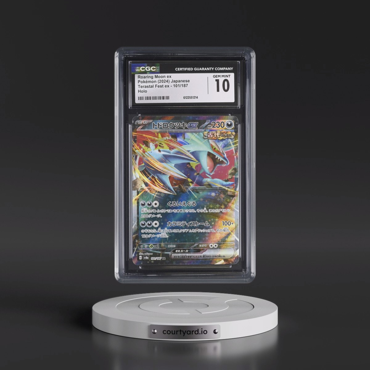 2024 High Class Pack: Terastal Fest ex - sv8a #101/187 Roaring Moon ex - Holo (CGC 10 GEM MINT)