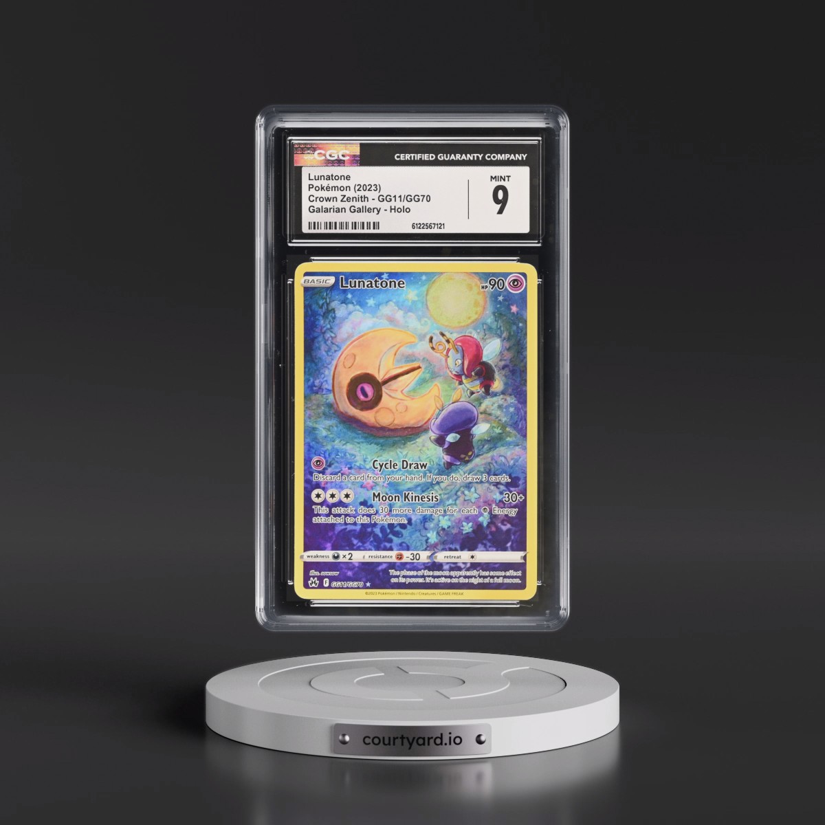 2023 Crown Zenith #GG11/GG70 Lunatone - Galarian Gallery Holo (CGC 9 MINT)