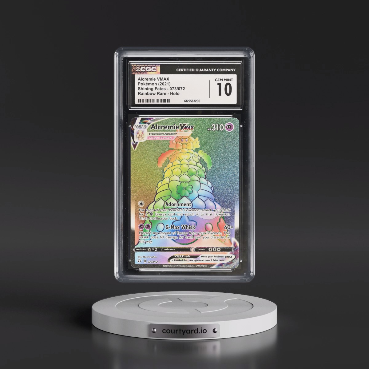 2021 Shining Fates #073/072 Alcremie VMAX - Rainbow Rare Holo (CGC 10 GEM MINT)