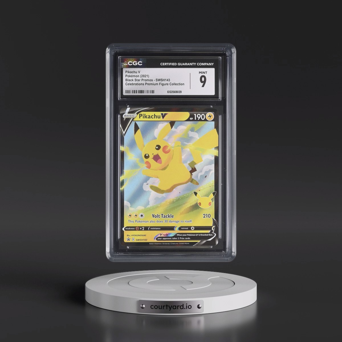 2017 Black Star Promos - Sword & Shield #SWSH143 Pikachu V - Celebrations Premium Figure Coll. - Pikachu VMAX (Holo) (CGC 9 MINT)