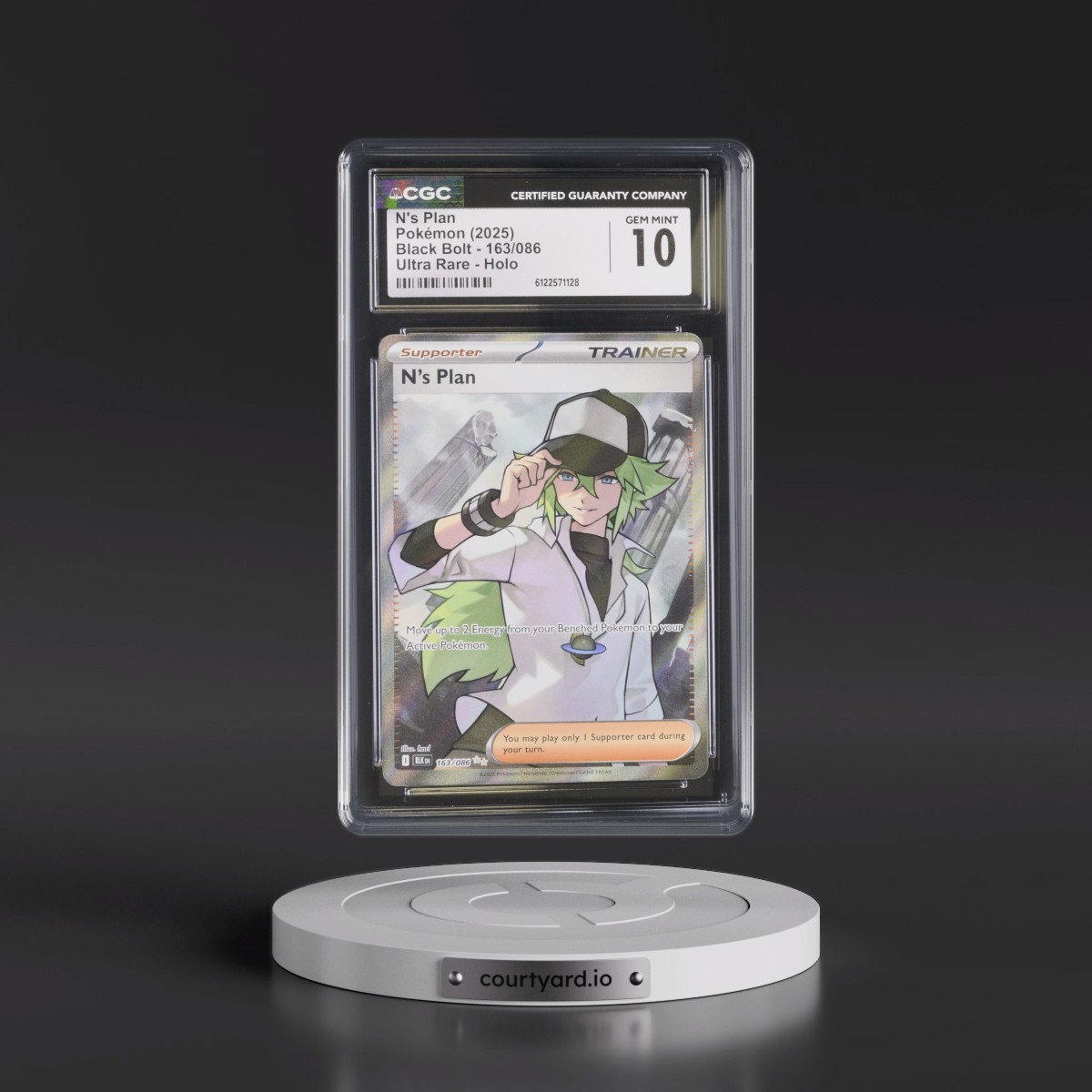 2025 Black Bolt - BLK EN #163/086 N's Plan - Ultra Rare Holo (CGC 10 GEM MINT)