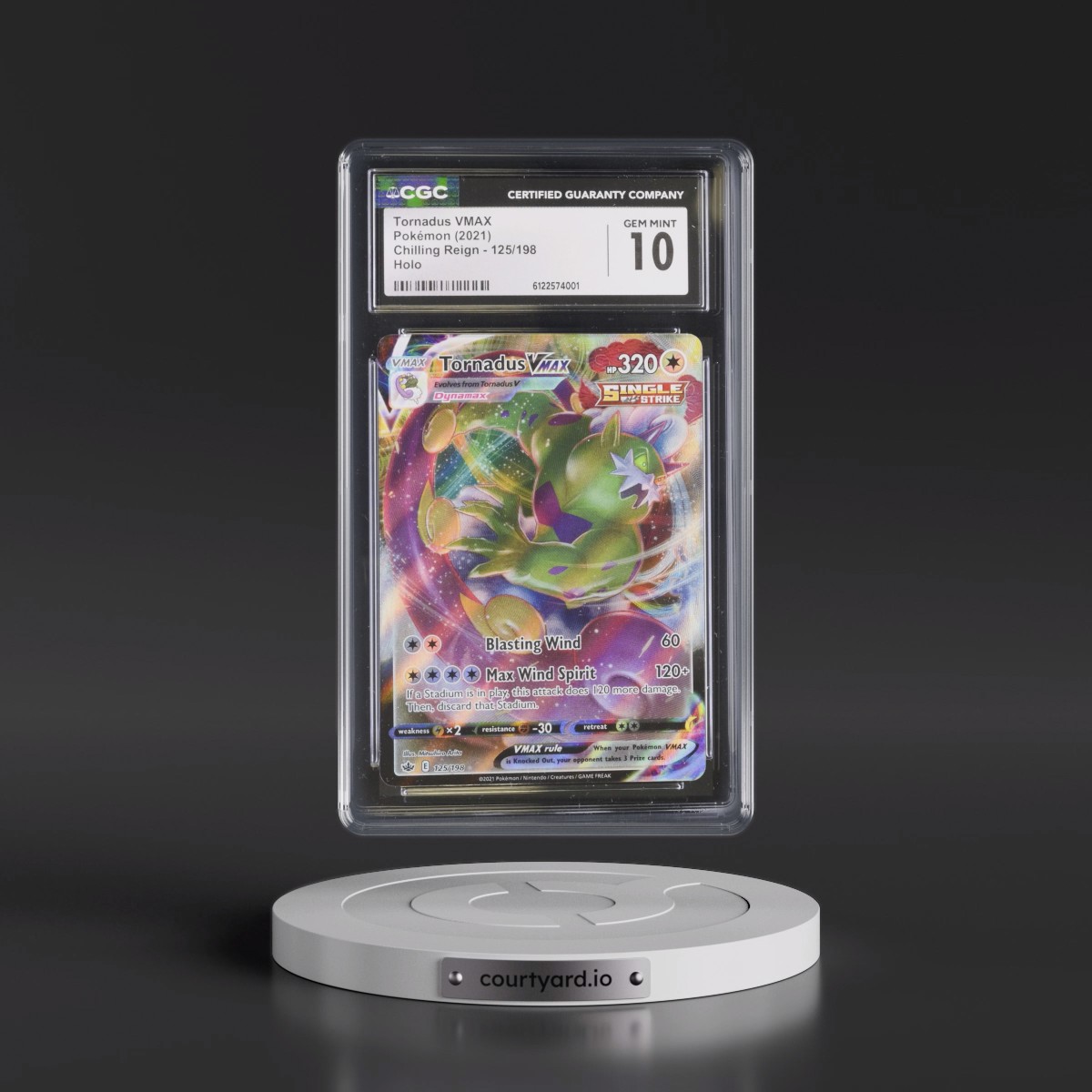2021 Chilling Reign #125/198 Tornadus VMAX - Holo (CGC 10 GEM MINT)