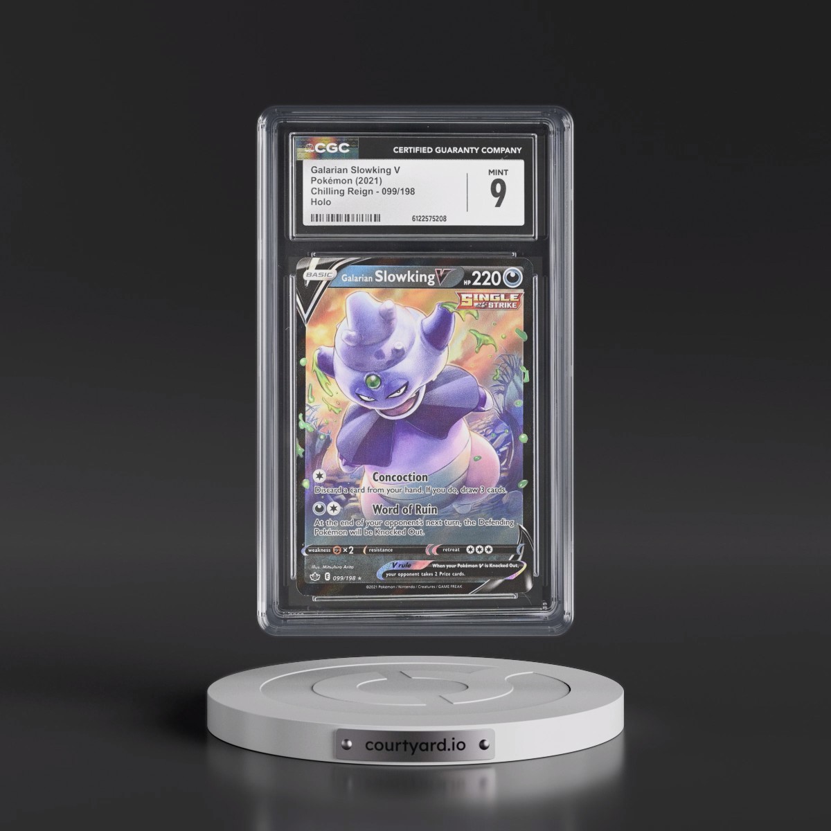 2021 Chilling Reign #099/198 Galarian Slowking V - Holo (CGC 9 MINT)