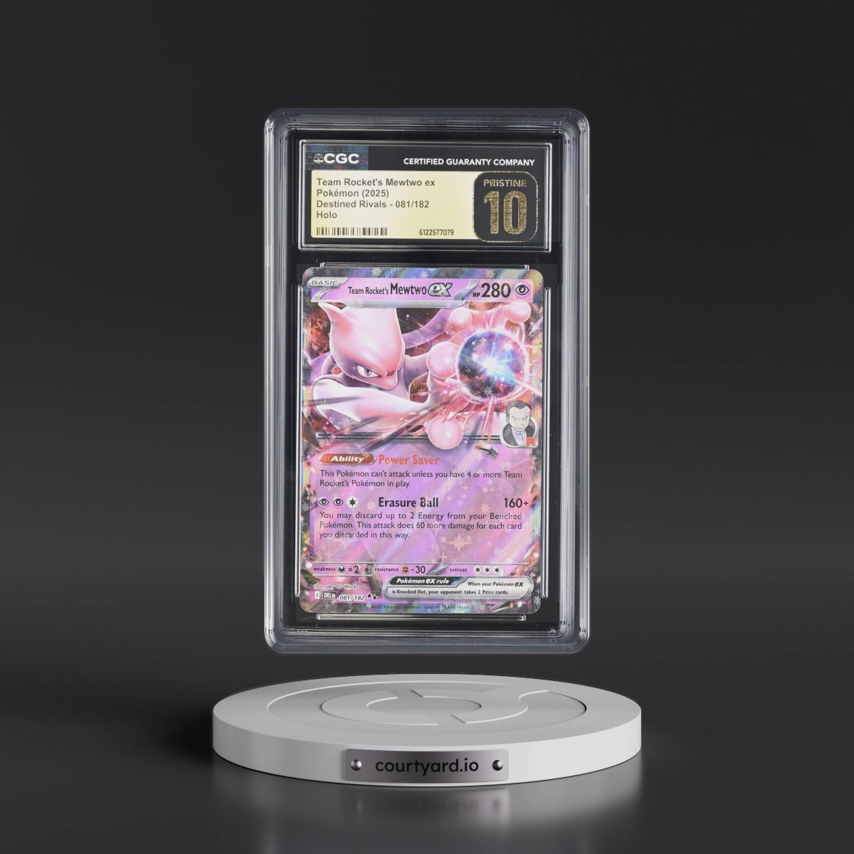2025 Destined Rivals - DRI EN #081/182 Team Rocket's Mewtwo ex - Holo (CGC 10 PRISTINE)