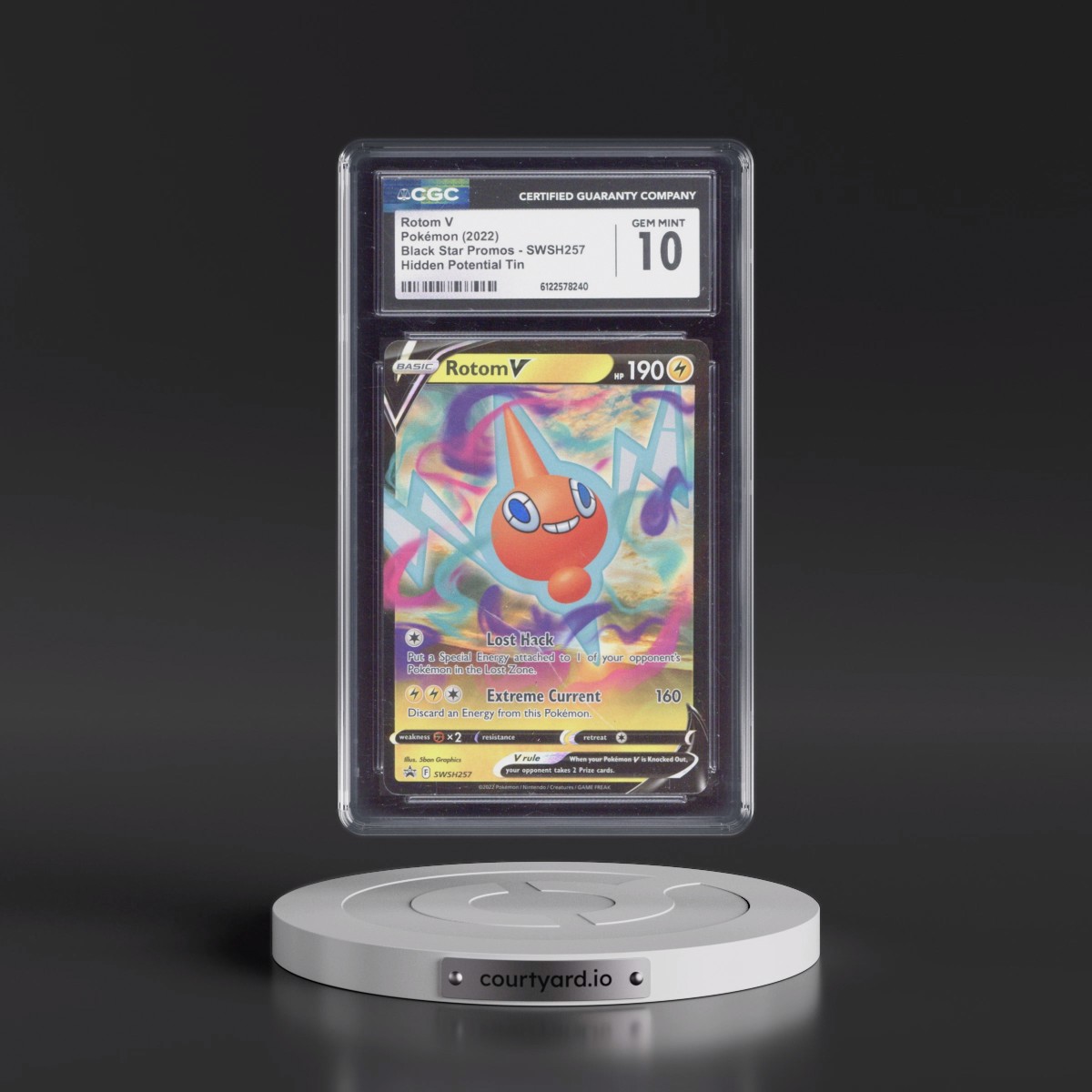 2017 Black Star Promos - Sword & Shield #SWSH257 Rotom V - Hidden Potential Tin (Holo) (CGC 10 GEM MINT)