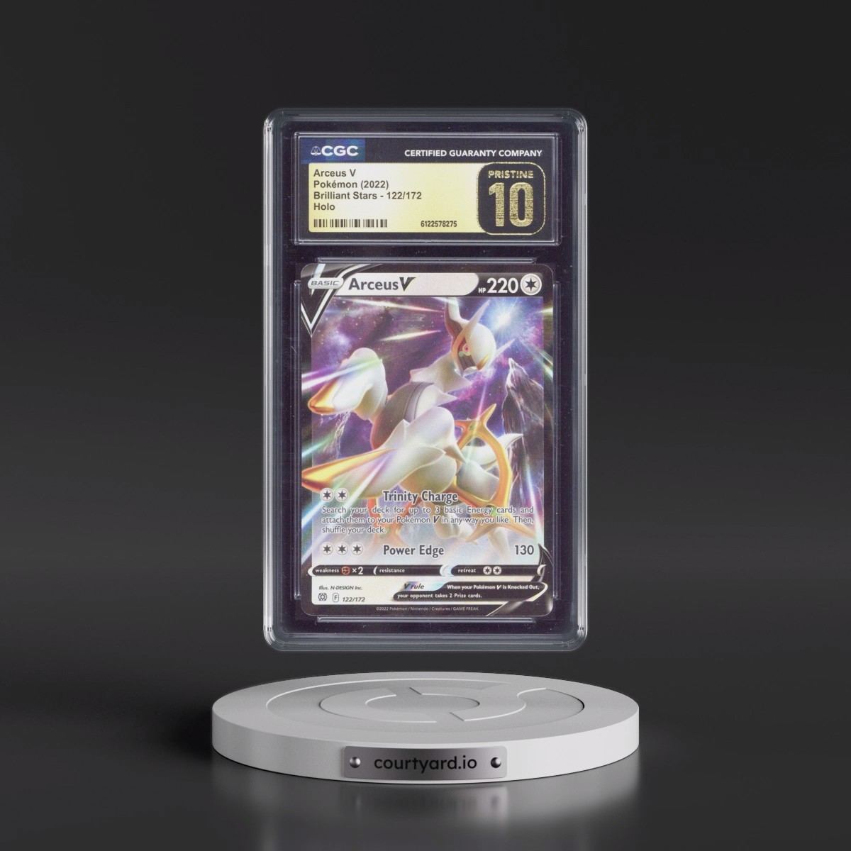 2022 Brilliant Stars #122/172 Arceus V - Holo (CGC 10 PRISTINE)