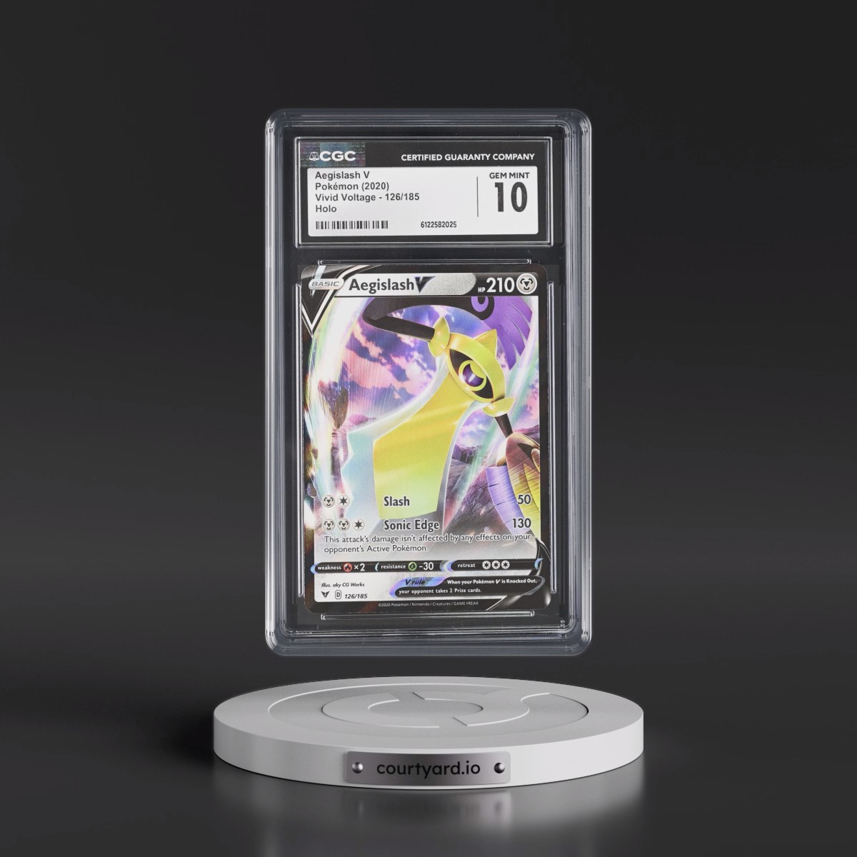2020 Vivid Voltage #126/185 Aegislash V - Holo (CGC 10 GEM MINT)