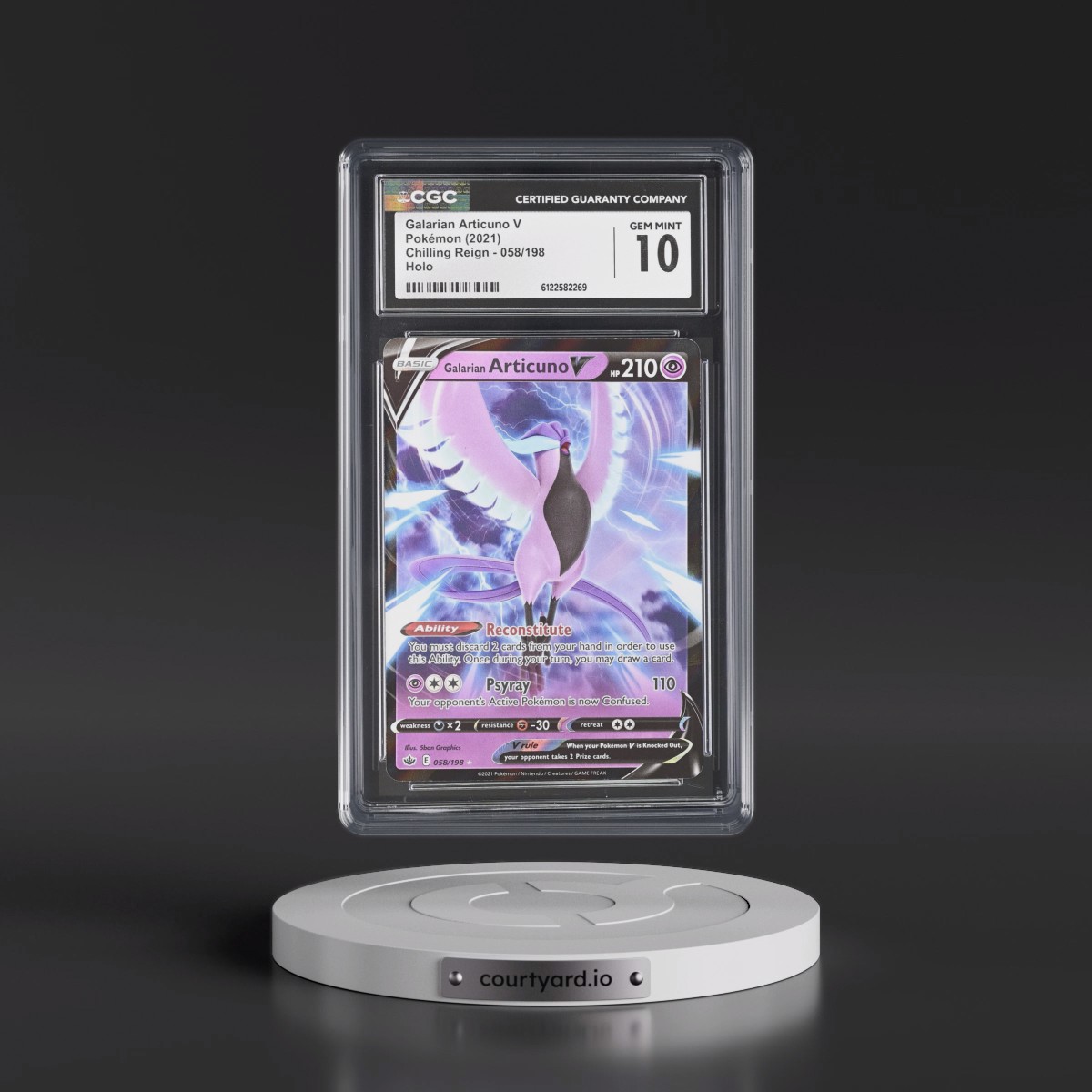2021 Chilling Reign #058/198 Galarian Articuno V - Holo (CGC 10 GEM MINT)