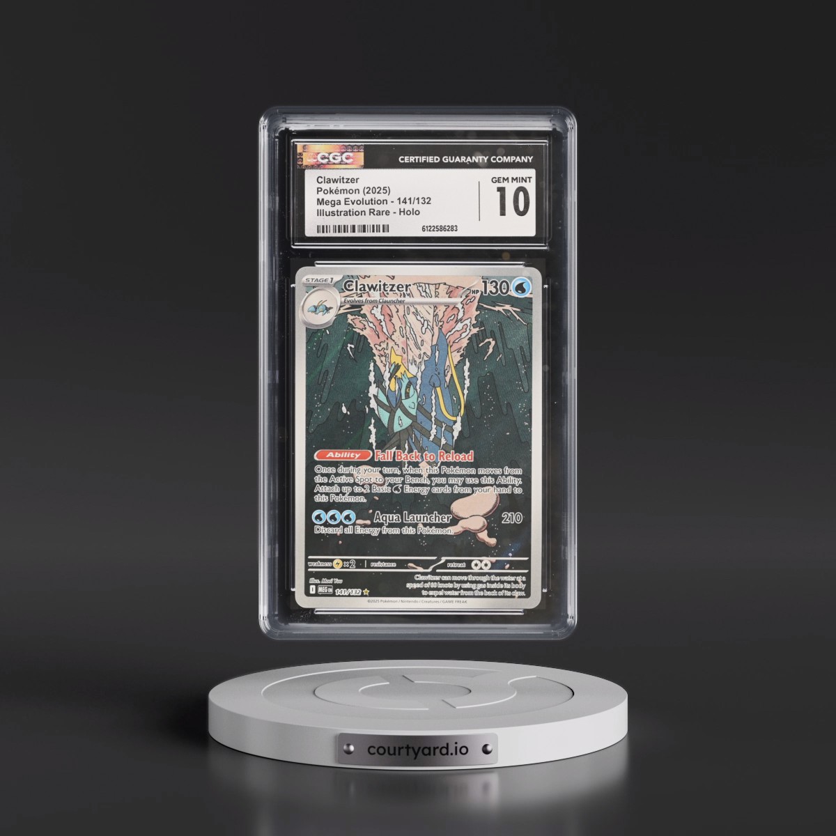 2025 Mega Evolution - MEG EN #141/132 Clawitzer - Illustration Rare Holo (CGC 10 GEM MINT)
