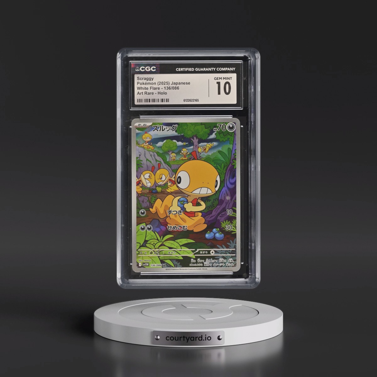 2025 White Flare - sv11W #136/086 Scraggy - Art Rare Holo (CGC 10 GEM MINT)