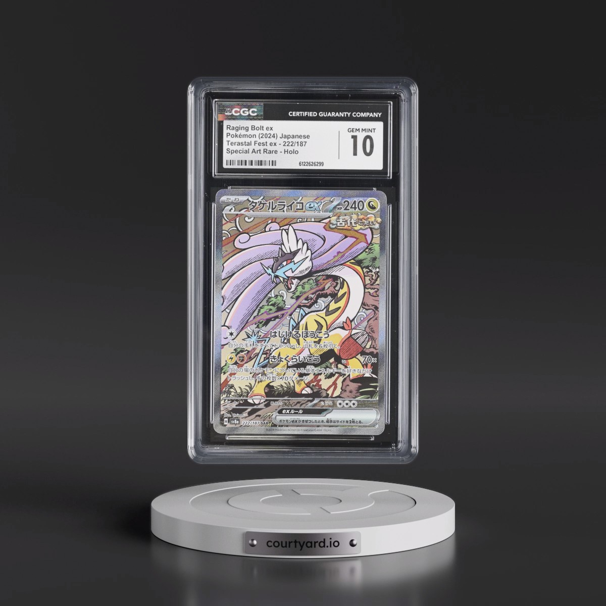 2024 High Class Pack: Terastal Fest ex - sv8a #222/187 Raging Bolt ex - Special Art Rare Holo (CGC 10 GEM MINT)