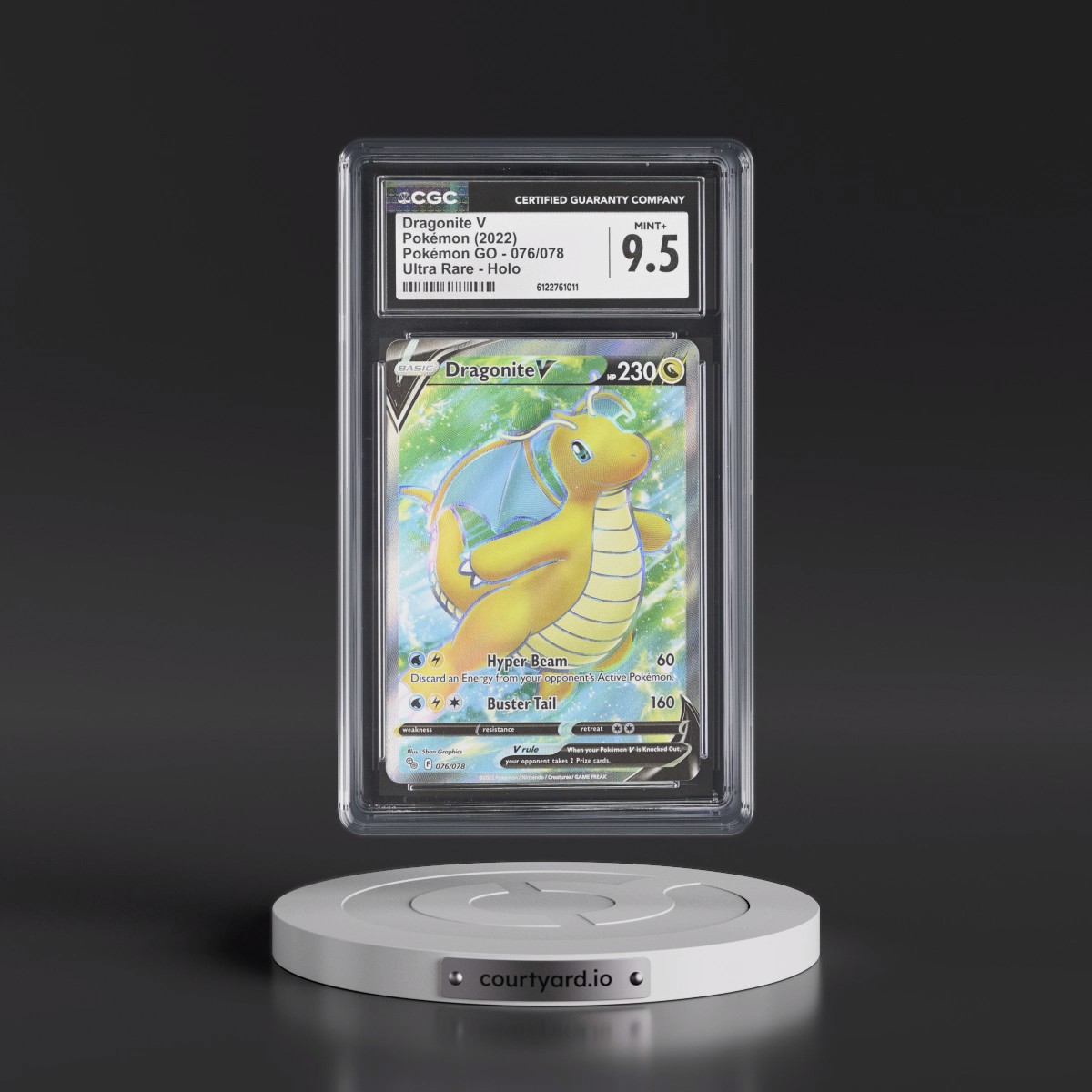2022 Pokémon GO #076/078 Dragonite V - Ultra Rare Holo (CGC 9.5 MINT+)