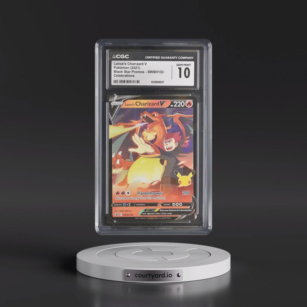 2017 Black Star Promos - Sword & Shield #SWSH133 Lance's Charizard V - Celebrations (Holo) (CGC 10 GEM MINT)