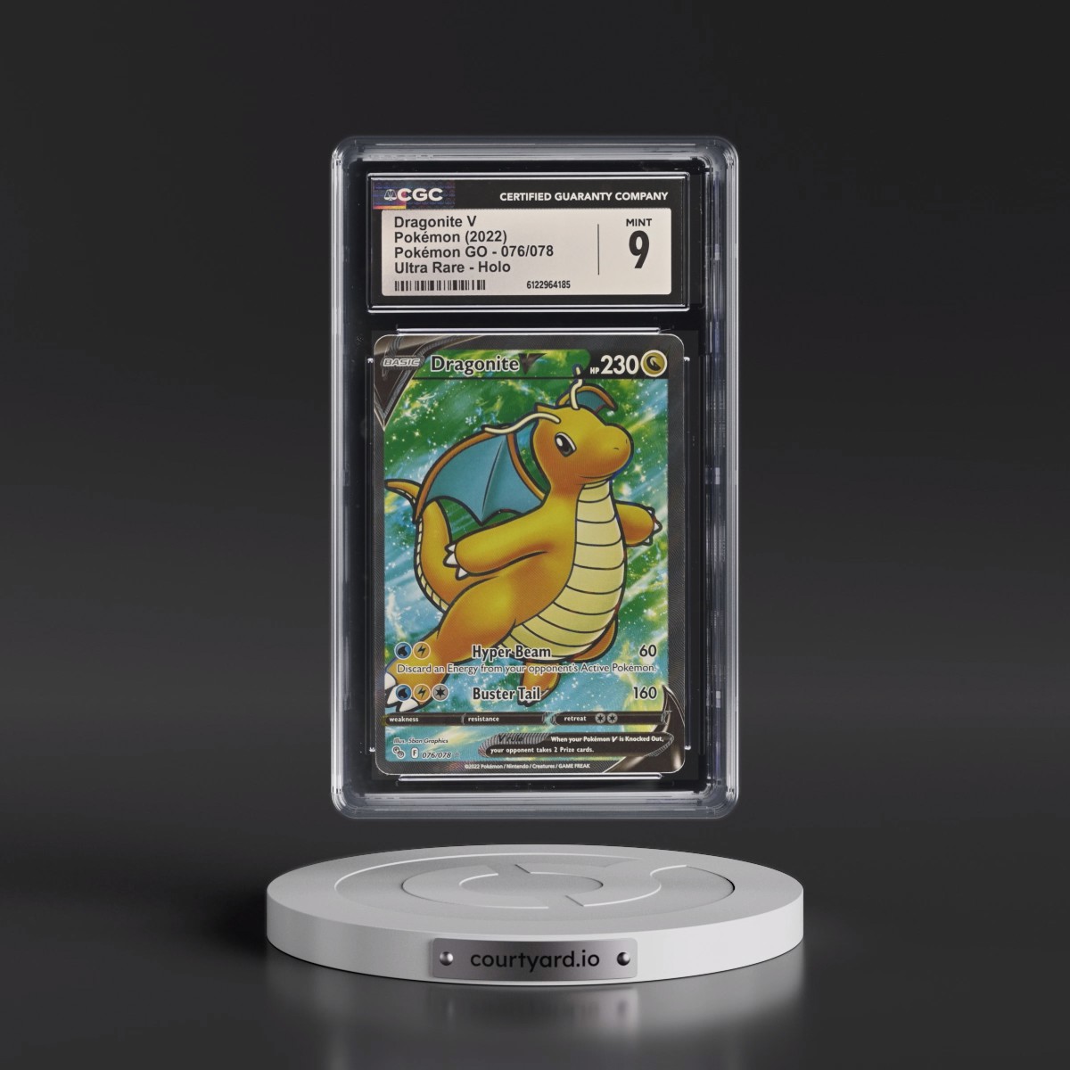 2022 Pokémon GO #076/078 Dragonite V - Ultra Rare Holo (CGC 9 MINT)
