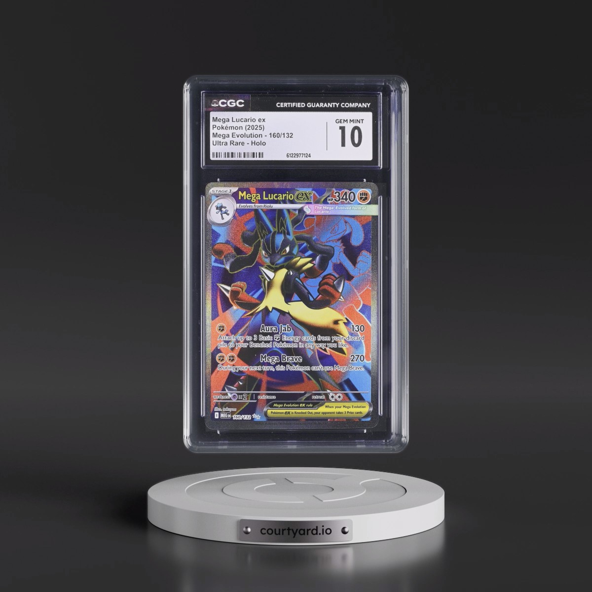 2025 Mega Evolution - MEG EN #160/132 Mega Lucario ex - Ultra Rare Holo (CGC 10 GEM MINT)