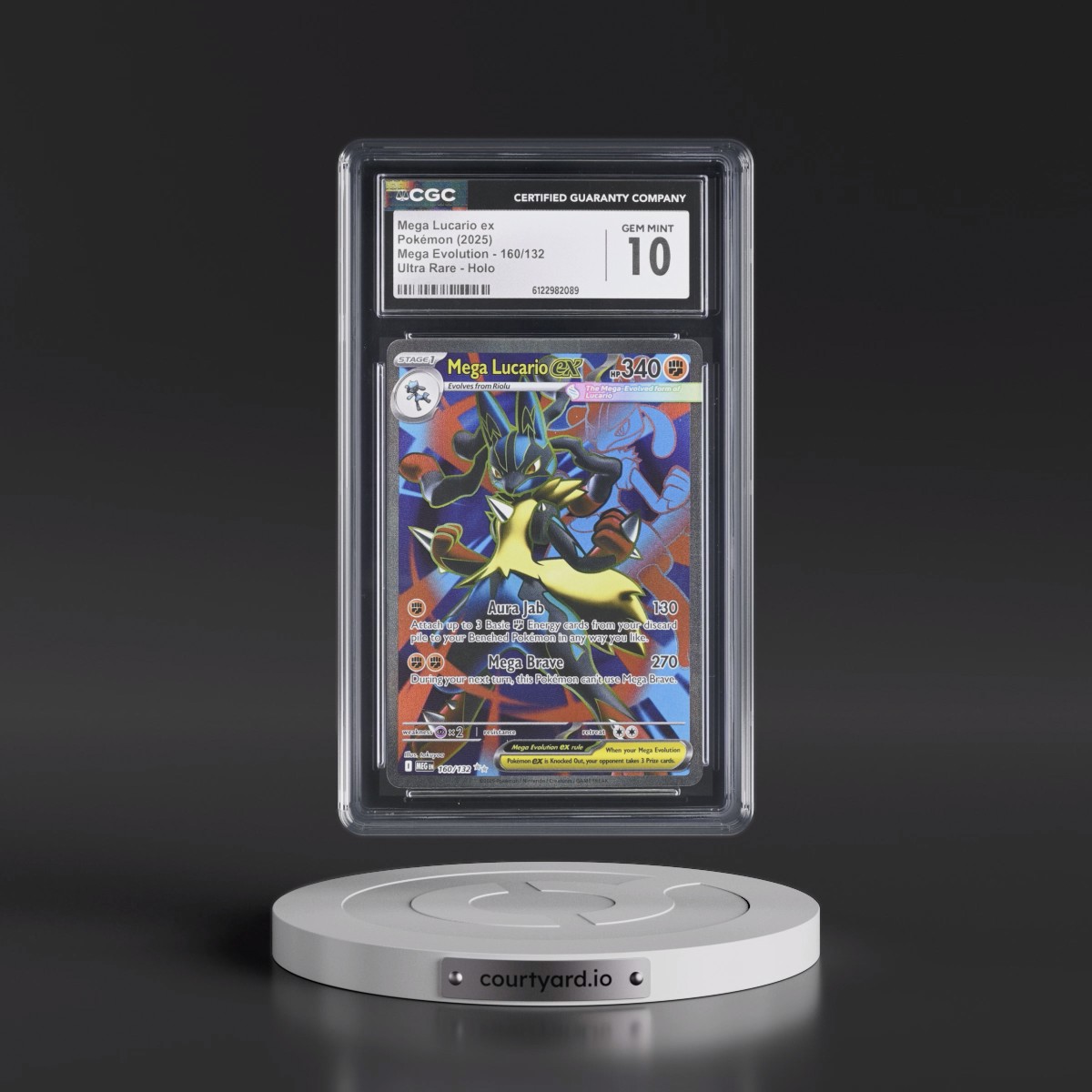 2025 Mega Evolution - MEG EN #160/132 Mega Lucario ex - Ultra Rare Holo (CGC 10 GEM MINT)