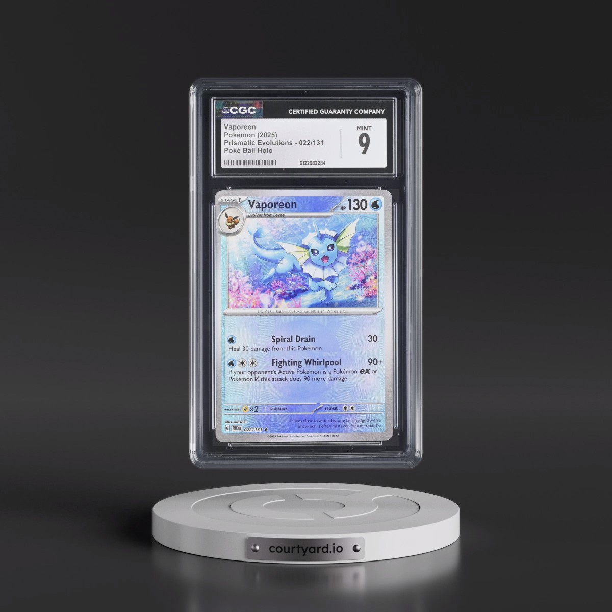 2024 Prismatic Evolutions - PRE EN #022/131 Vaporeon - Poké Ball Holo (CGC 9 MINT)