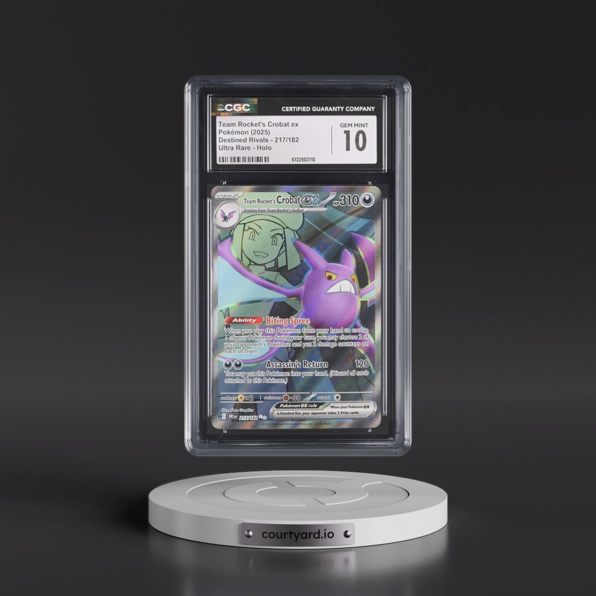 2025 Destined Rivals - DRI EN #217/182 Team Rocket's Crobat ex - Ultra Rare Holo (CGC 10 GEM MINT)