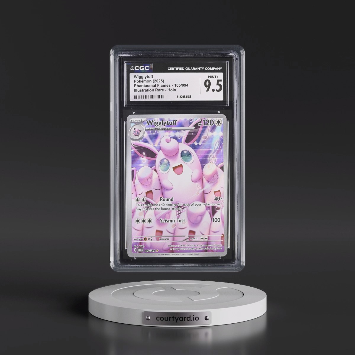 2025 Phantasmal Flames - PFL EN #105/094 Wigglytuff - Illustration Rare Holo (CGC 9.5 MINT+)