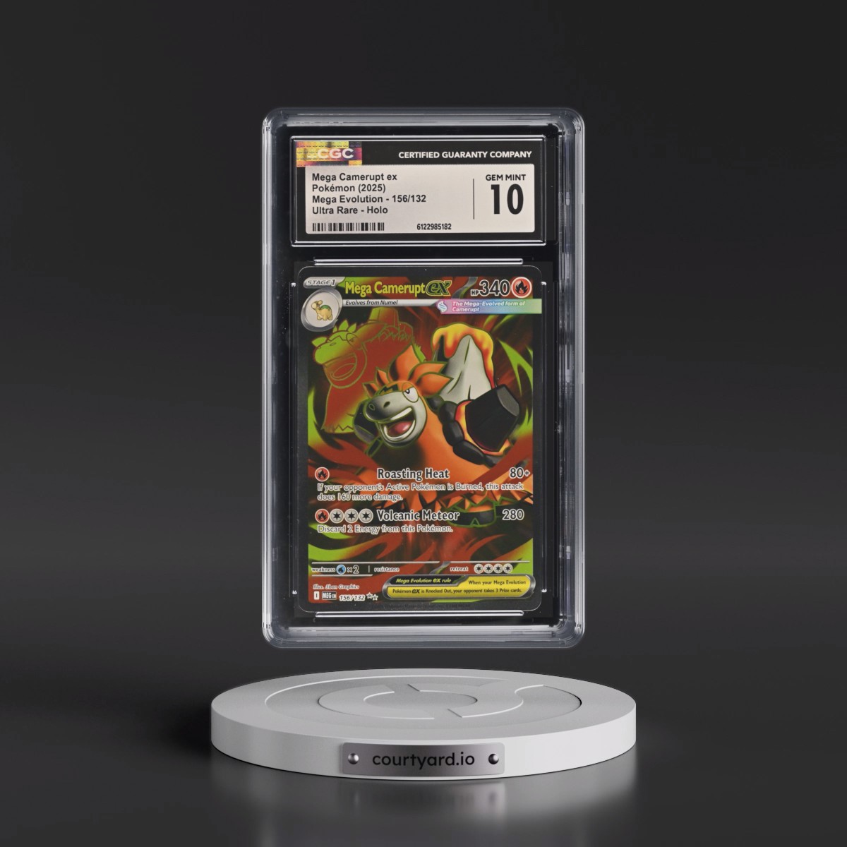 2025 Mega Evolution - MEG EN #156/132 Mega Camerupt ex - Ultra Rare Holo (CGC 10 GEM MINT)