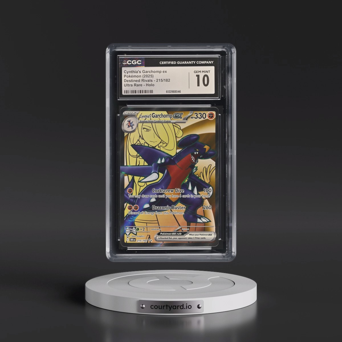 2025 Destined Rivals - DRI EN #215/182 Cynthia's Garchomp ex - Ultra Rare Holo (CGC 10 GEM MINT)