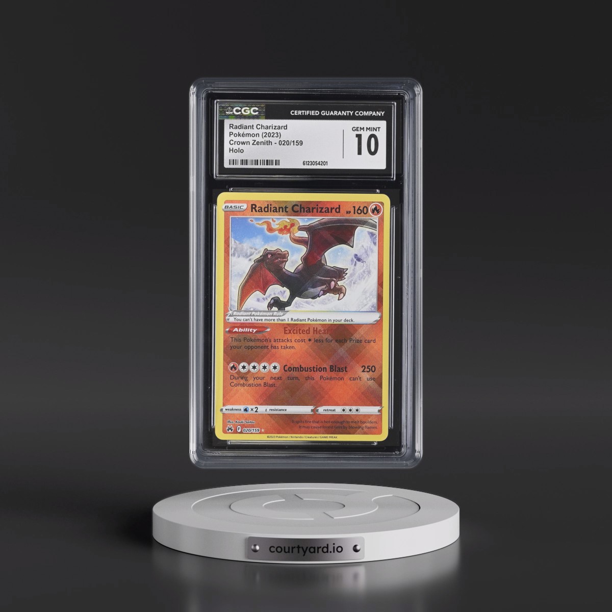 2023 Crown Zenith #020/159 Radiant Charizard - Holo (CGC 10 GEM MINT)
