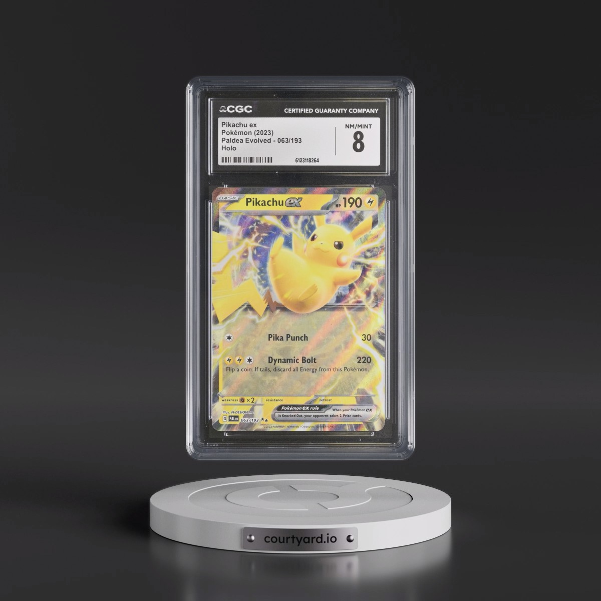 2023 Paldea Evolved - PAL EN #063/193 Pikachu ex - Holo (CGC 8 NM-MT)