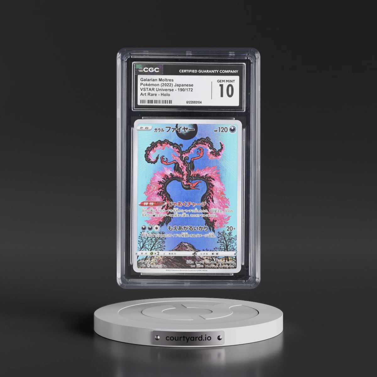 2022 VSTAR Universe #190/172 Galarian Moltres - Art Rare Holo (CGC 10 GEM MINT)