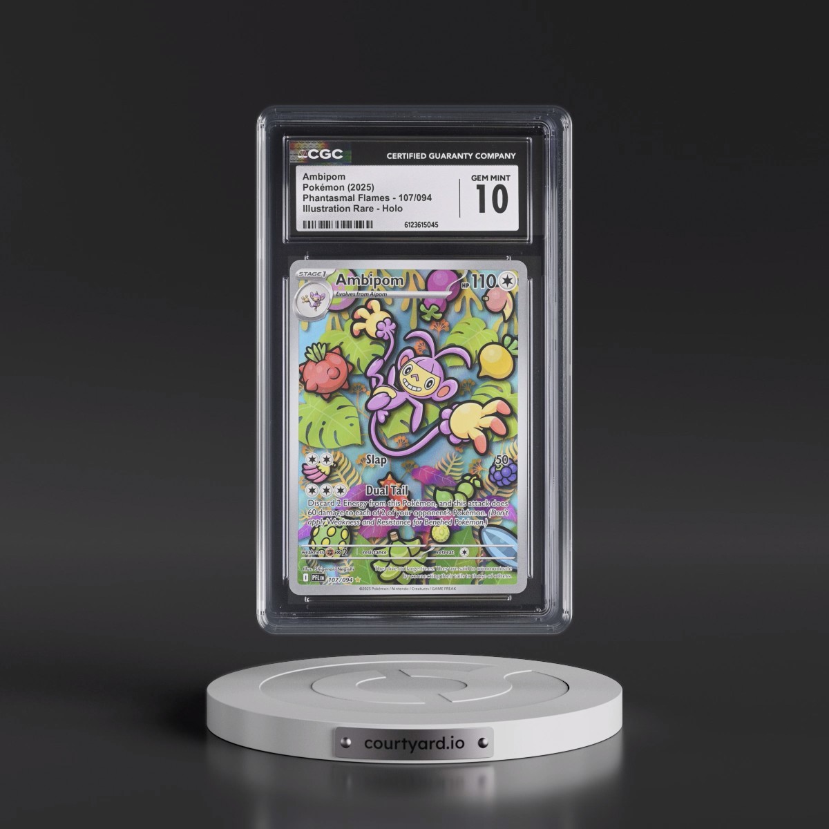 2025 Phantasmal Flames - PFL EN #107/094 Ambipom - Illustration Rare Holo (CGC 10 GEM MINT)