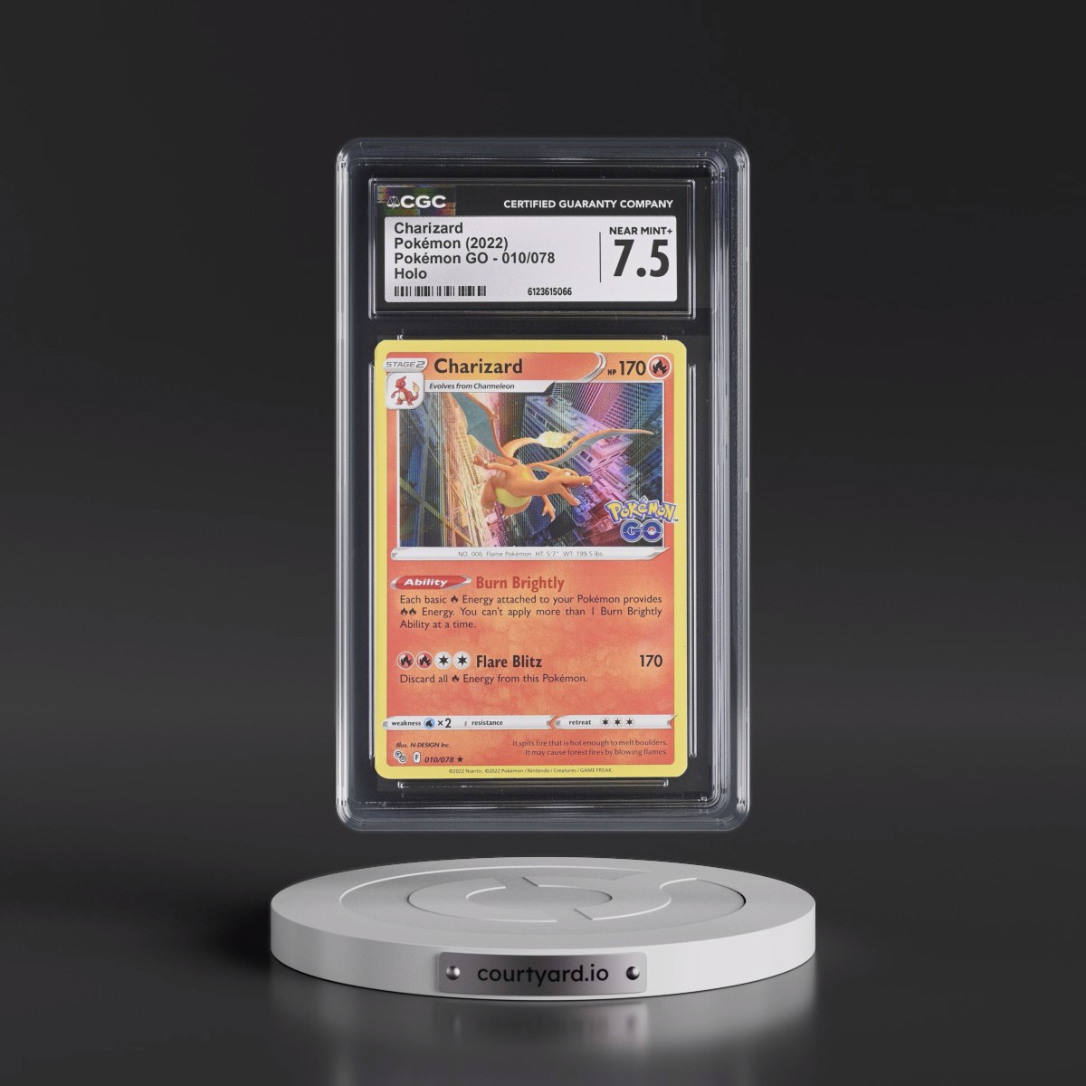 2022 Pokémon GO #010/078 Charizard - Holo (CGC 7.5 NM+)