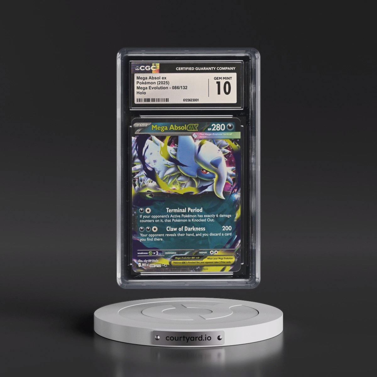 2025 Mega Evolution - MEG EN Mega Absol ex - Holo #086/132 CGC 10