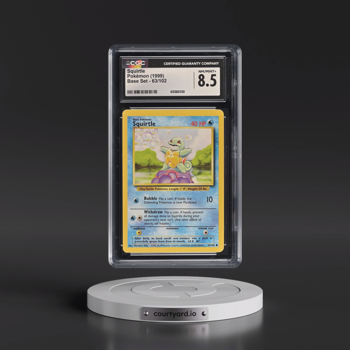 1999 Base Set #63/102 Squirtle (CGC 8.5 NM-MT+)