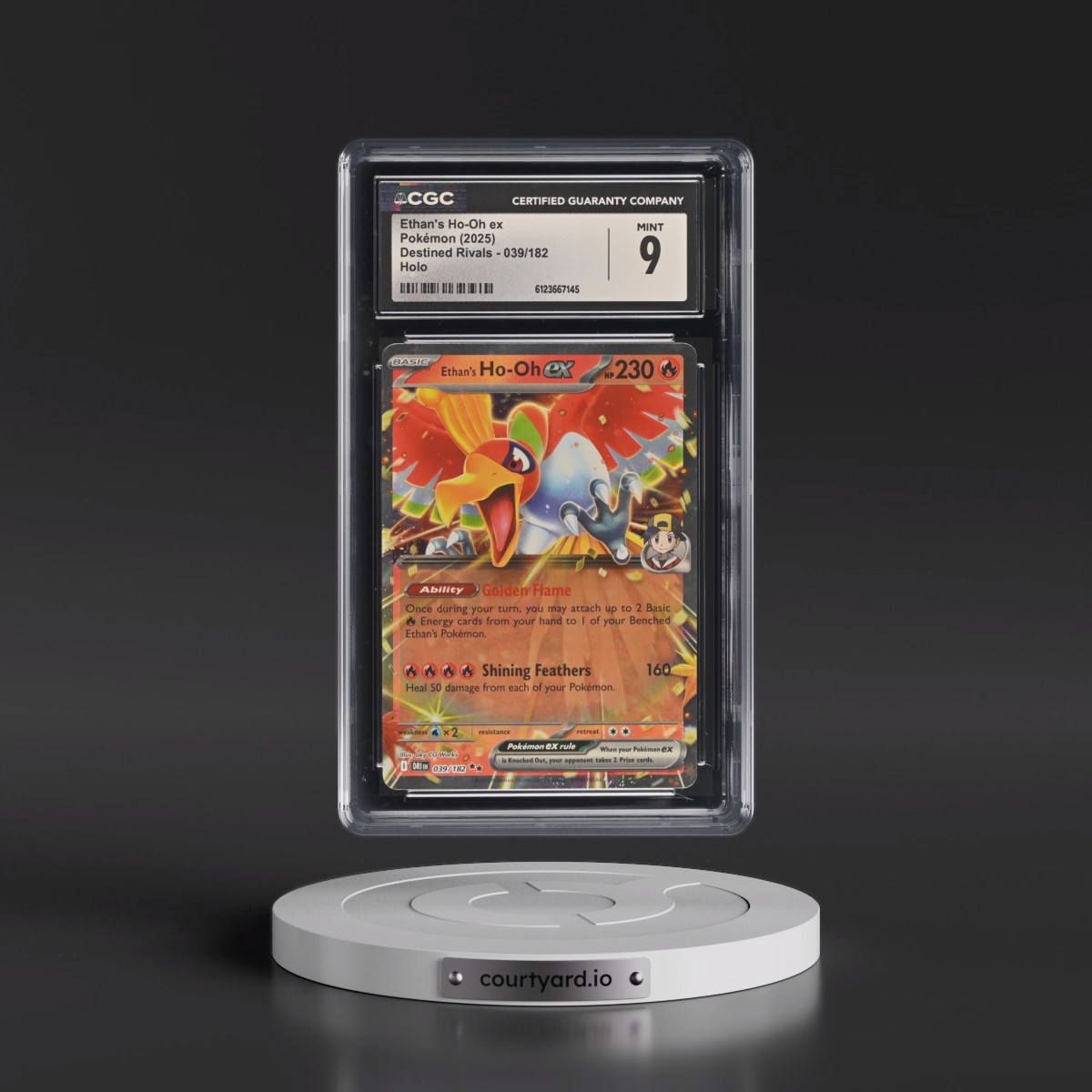 2025 Destined Rivals - DRI EN #039/182 Ethan's Ho-Oh ex - Holo (CGC 9 MINT)