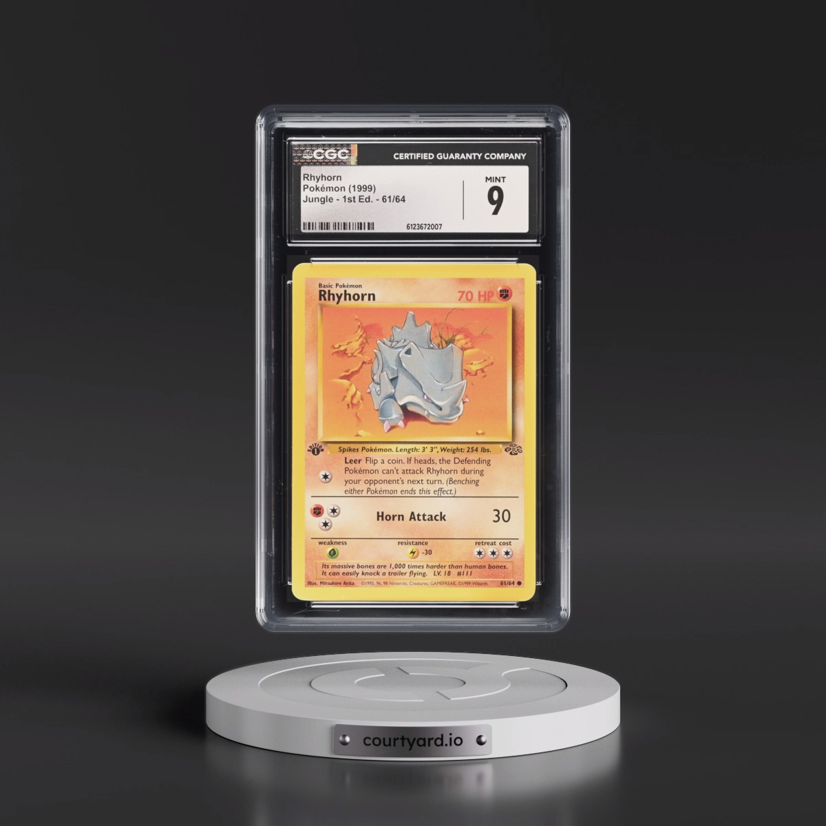 1999 Jungle #61/64 Rhyhorn - 1st Edition 1st Edition (CGC 9 MINT)