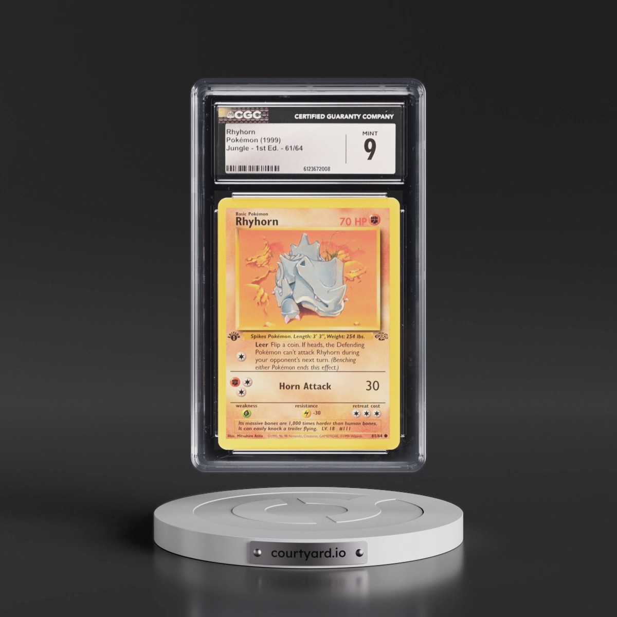 1999 Jungle #61/64 Rhyhorn - 1st Edition 1st Edition (CGC 9 MINT)