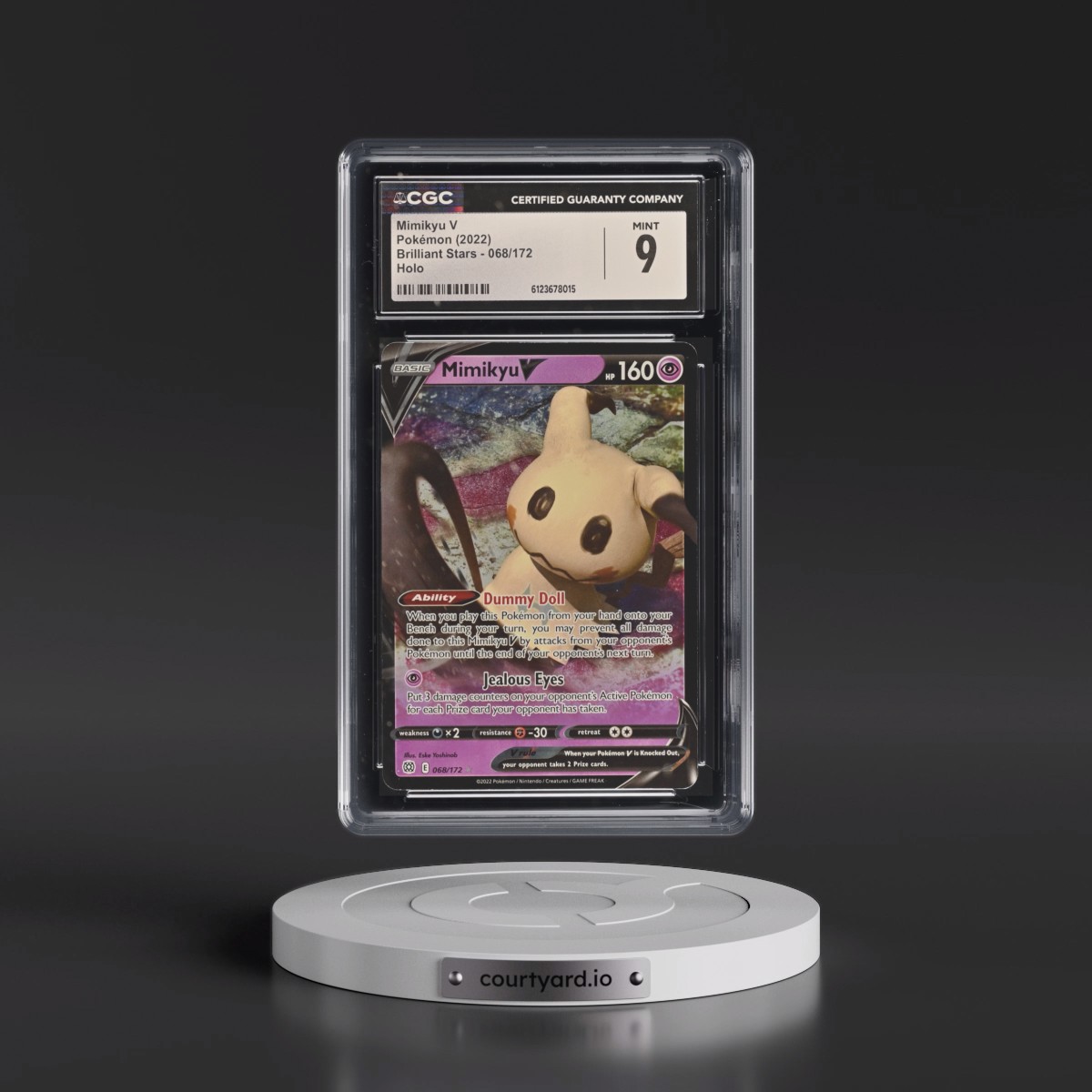 2022 Brilliant Stars #068/172 Mimikyu V - Holo (CGC 9 MINT)