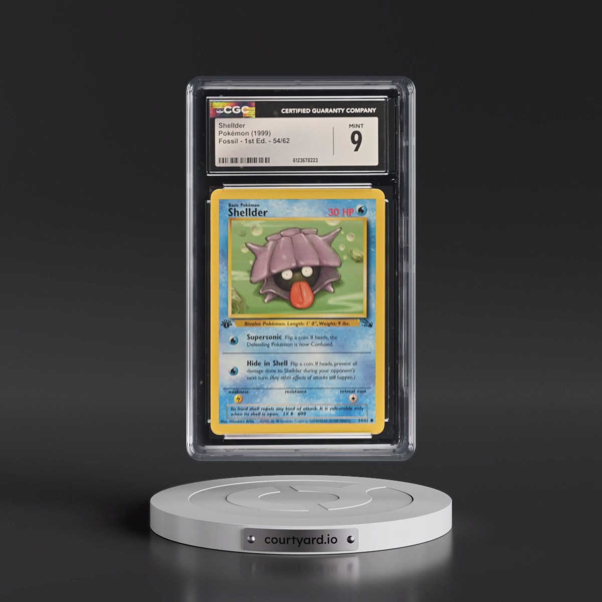 1999 Fossil #54/62 Shellder - 1st Edition 1st Edition (CGC 9 MINT)
