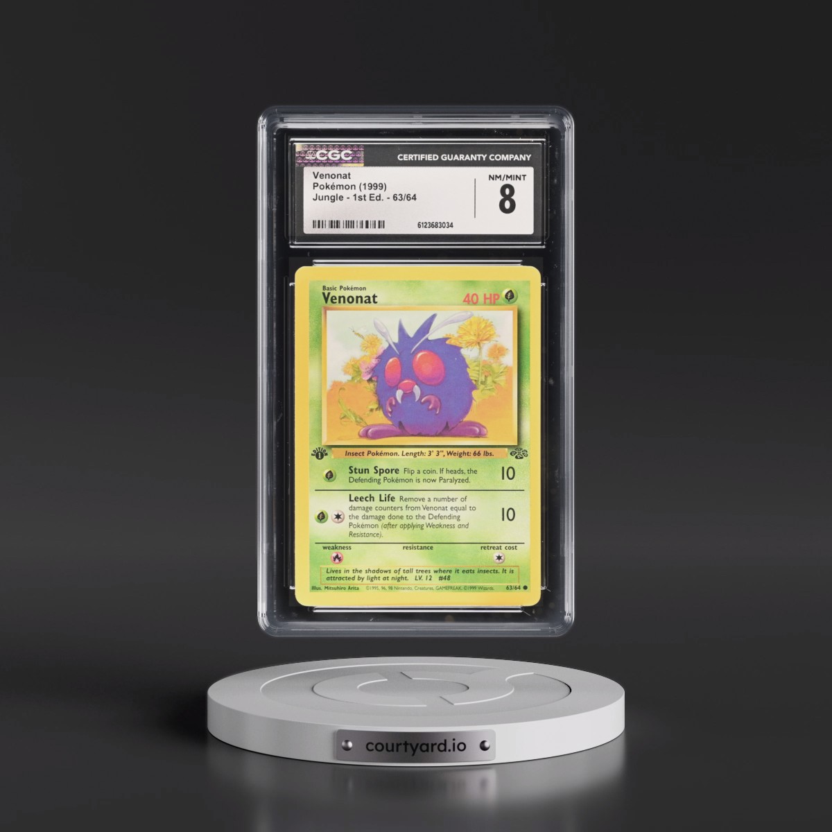 1999 Jungle Venonat - 1st Edition #63/64 CGC 8