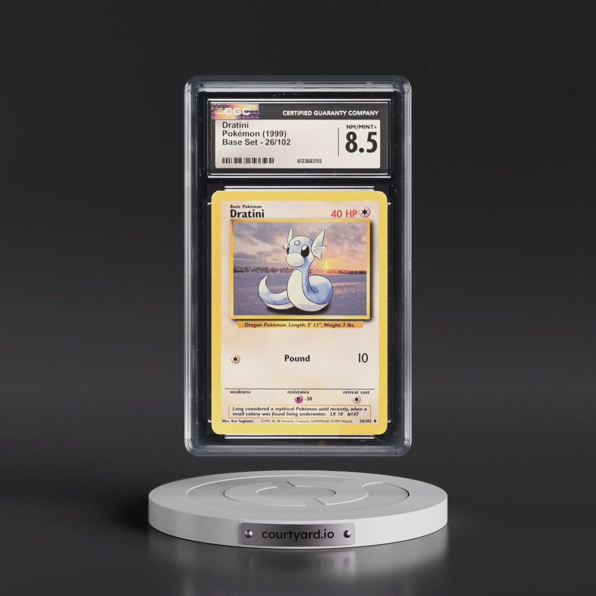1999 Base Set #26/102 Dratini (CGC 8.5 NM-MT+)