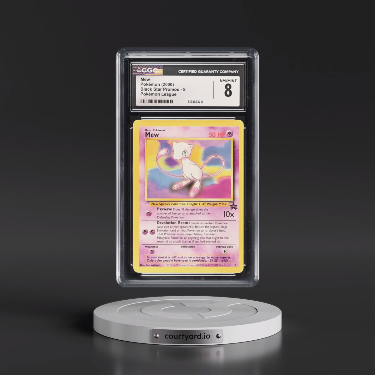 1999 Black Star Promos #8 Mew - Pokémon League (CGC 8 NM-MT)