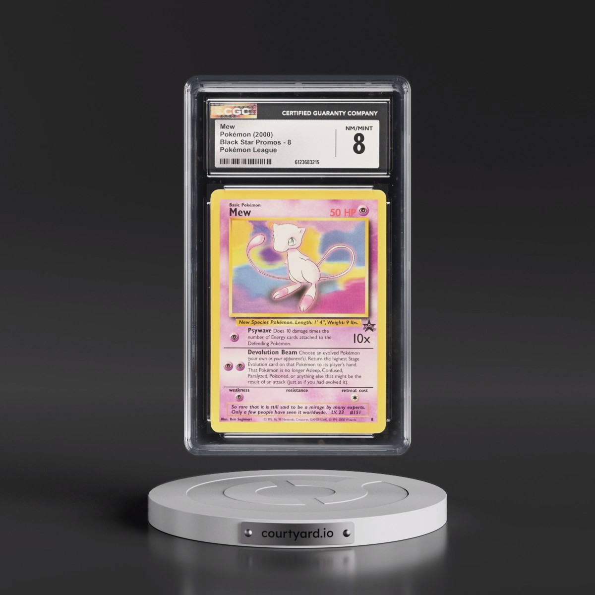 1999 Black Star Promos #8 Mew - Pokémon League (CGC 8 NM-MT)