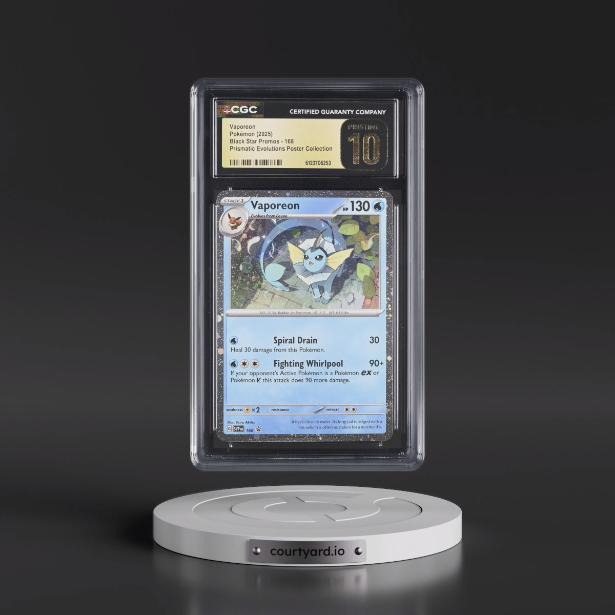 2023 Black Star Promos - Scarlet & Violet SVP EN #168 Vaporeon - Prismatic Evolutions Poster Collection (Cosmos Holo) (CGC 10 PRISTINE)