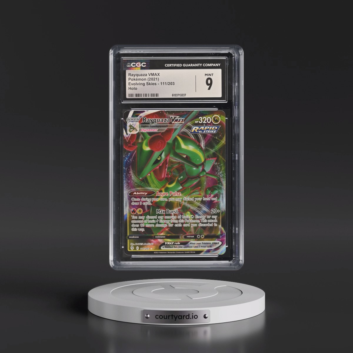 2021 Evolving Skies #111/203 Rayquaza VMAX - Holo (CGC 9 MINT)
